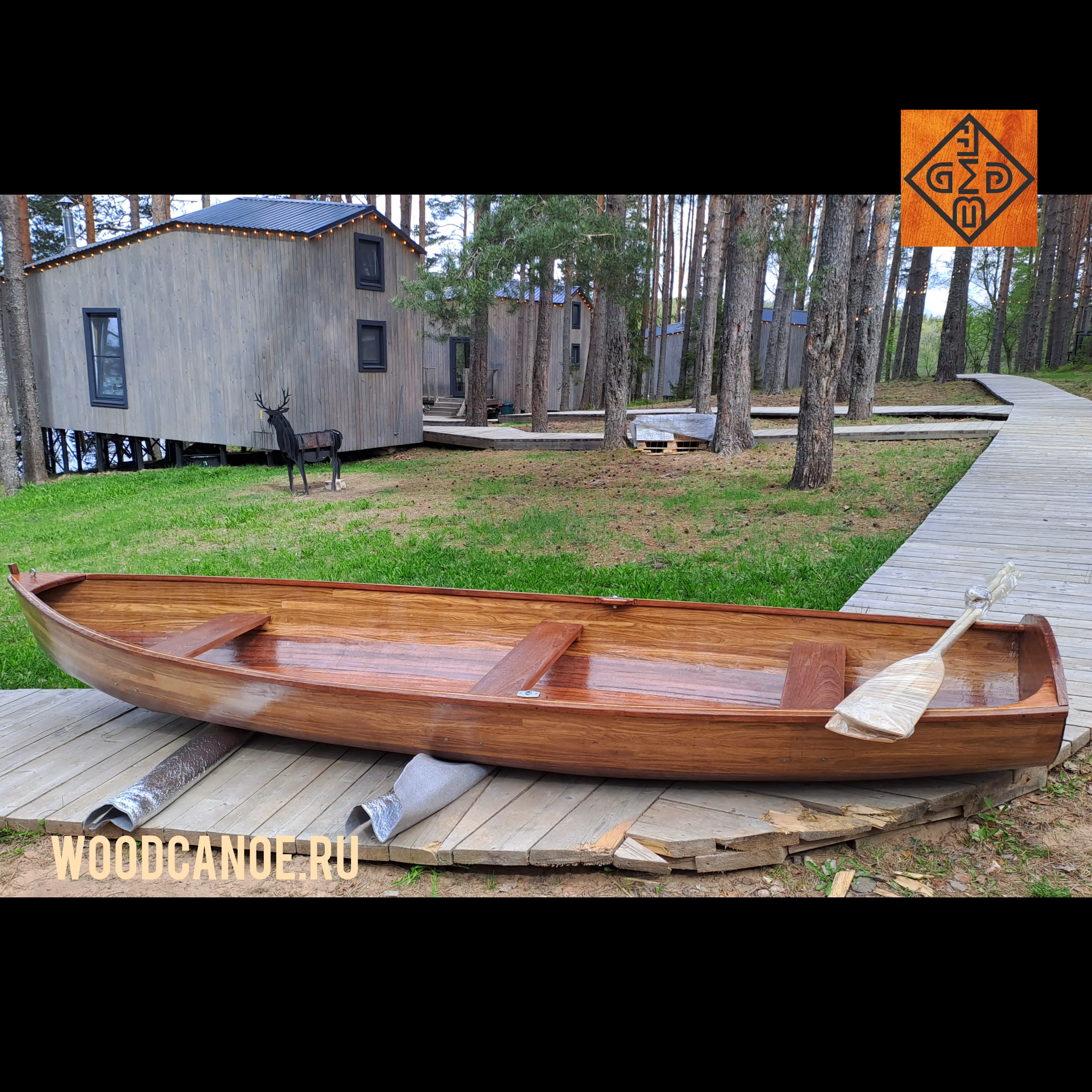моторная деревянная лодка из дуба